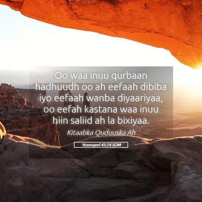 Picture 05 - Yexesqeel 45:24 SOM - Oo waa inuu qurbaan hadhuudh oo ah eefaah dibiba - Bible Verse Picture