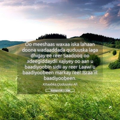 Picture 05 - Yexesqeel 48:11 SOM - Oo meeshaas waxaa iska lahaan doona wadaaddada - Bible Verse Picture