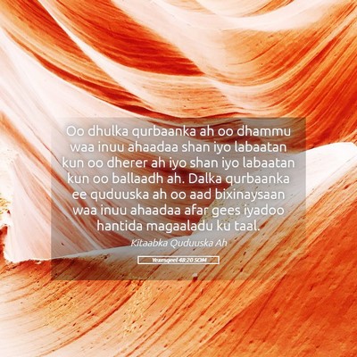 Picture 05 - Yexesqeel 48:20 SOM - Oo dhulka qurbaanka ah oo dhammu waa inuu ahaadaa - Bible Verse Picture