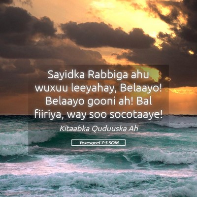 Picture 05 - Yexesqeel 7:5 SOM - Sayidka Rabbiga ahu wuxuu leeyahay, Belaayo! - Bible Verse Picture