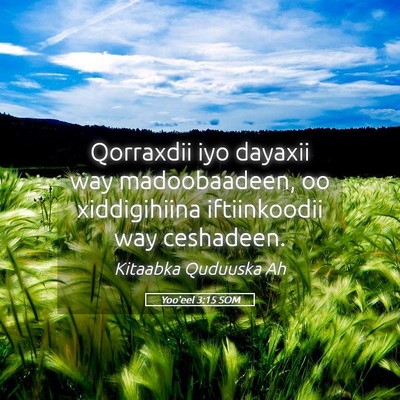 Picture 05 - Yoo'eel 3:15 SOM - Qorraxdii iyo dayaxii way madoobaadeen, oo - Bible Verse Picture