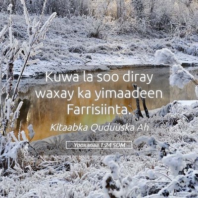 Picture 05 - Yooxanaa 1:24 SOM - Kuwa la soo diray waxay ka yimaadeen - Bible Verse Picture