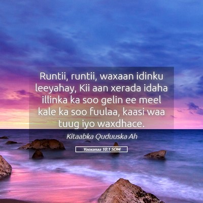 Picture 05 - Yooxanaa 10:1 SOM - Runtii, runtii, waxaan idinku leeyahay, Kii aan - Bible Verse Picture