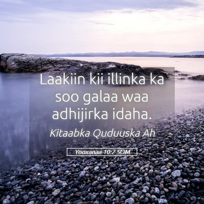 Picture 05 - Yooxanaa 10:2 SOM - Laakiin kii illinka ka soo galaa waa adhijirka - Bible Verse Picture