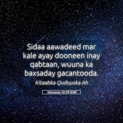 Picture 05 - Yooxanaa 10:39 SOM - Sidaa aawadeed mar kale ayay dooneen inay - Bible Verse Picture