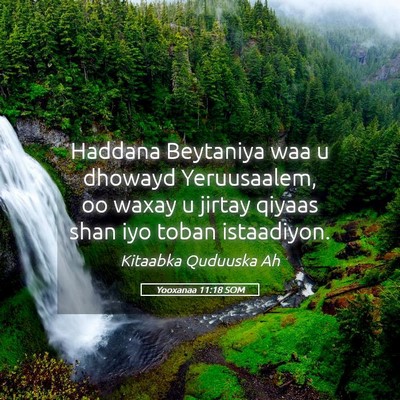 Picture 05 - Yooxanaa 11:18 SOM - Haddana Beytaniya waa u dhowayd Yeruusaalem, oo - Bible Verse Picture