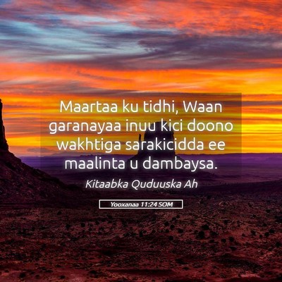 Picture 05 - Yooxanaa 11:24 SOM - Maartaa ku tidhi, Waan garanayaa inuu kici doono - Bible Verse Picture