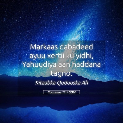 Picture 05 - Yooxanaa 11:7 SOM - Markaas dabadeed ayuu xertii ku yidhi, Yahuudiya - Bible Verse Picture