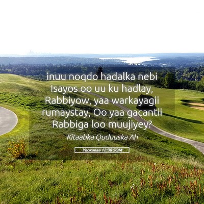 Picture 05 - Yooxanaa 12:38 SOM - inuu noqdo hadalka nebi Isayos oo uu ku hadlay, - Bible Verse Picture