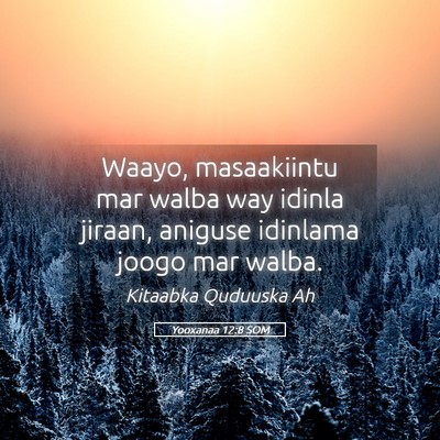 Picture 05 - Yooxanaa 12:8 SOM - Waayo, masaakiintu mar walba way idinla jiraan, - Bible Verse Picture