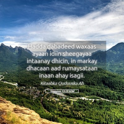 Picture 05 - Yooxanaa 13:19 SOM - Hadda dabadeed waxaas ayaan idiin sheegayaa - Bible Verse Picture