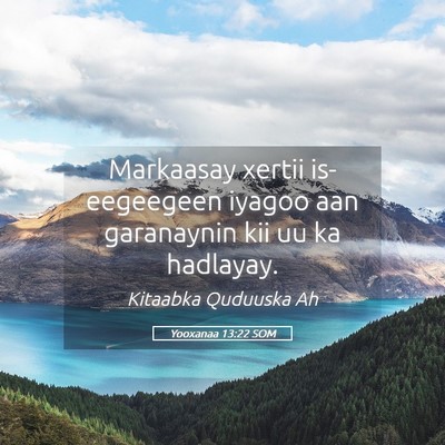 Picture 05 - Yooxanaa 13:22 SOM - Markaasay xertii is-eegeegeen iyagoo aan - Bible Verse Picture