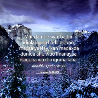 Picture 05 - Yooxanaa 14:30 SOM - Mar dambe wax badan idinlama sii hadli doono, - Bible Verse Picture