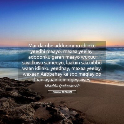 Picture 05 - Yooxanaa 15:15 SOM - Mar dambe addoommo idiinku yeedhi maayo, maxaa - Bible Verse Picture