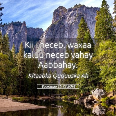 Picture 05 - Yooxanaa 15:23 SOM - Kii i neceb, waxaa kaluu neceb yahay - Bible Verse Picture