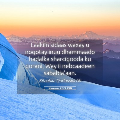Picture 05 - Yooxanaa 15:25 SOM - Laakiin sidaas waxay u noqotay inuu dhammaado - Bible Verse Picture