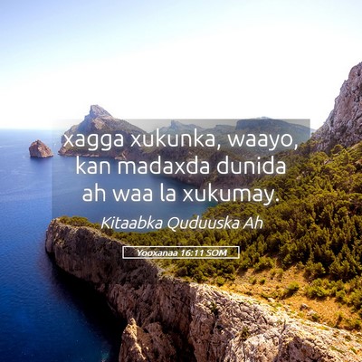 Picture 05 - Yooxanaa 16:11 SOM - xagga xukunka, waayo, kan madaxda dunida ah waa - Bible Verse Picture