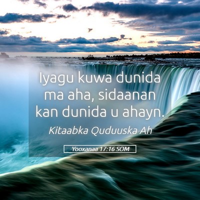 Picture 05 - Yooxanaa 17:16 SOM - Iyagu kuwa dunida ma aha, sidaanan kan dunida u - Bible Verse Picture