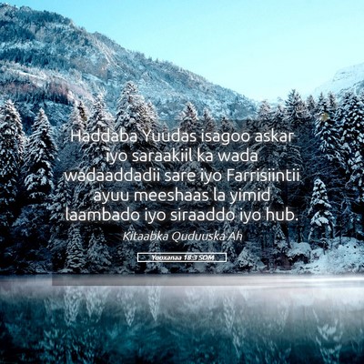 Picture 05 - Yooxanaa 18:3 SOM - Haddaba Yuudas isagoo askar iyo saraakiil ka wada - Bible Verse Picture