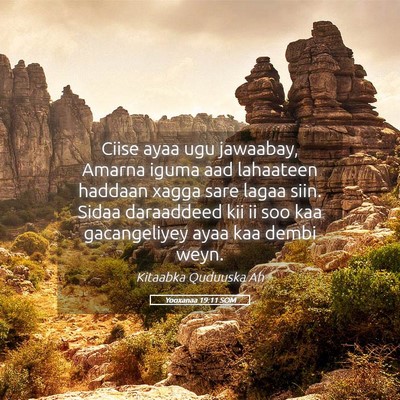 Picture 05 - Yooxanaa 19:11 SOM - Ciise ayaa ugu jawaabay, Amarna iguma aad - Bible Verse Picture