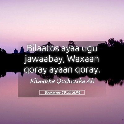 Picture 05 - Yooxanaa 19:22 SOM - Bilaatos ayaa ugu jawaabay, Waxaan qoray ayaan - Bible Verse Picture