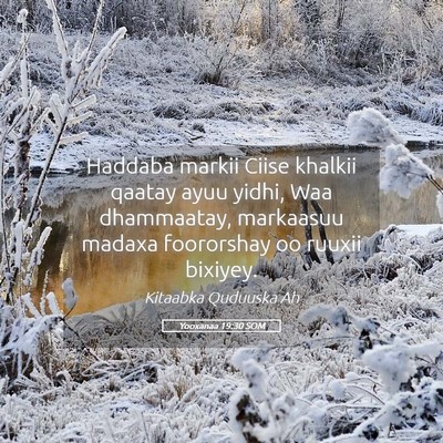 Picture 05 - Yooxanaa 19:30 SOM - Haddaba markii Ciise khalkii qaatay ayuu yidhi, - Bible Verse Picture