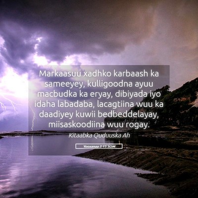 Picture 05 - Yooxanaa 2:15 SOM - Markaasuu xadhko karbaash ka sameeyey, - Bible Verse Picture