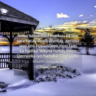 Picture 05 - Yooxanaa 2:22 SOM - Sidaa aawadeed markuu ka soo sara kacay kuwii - Bible Verse Picture