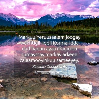 Picture 05 - Yooxanaa 2:23 SOM - Markuu Yeruusaalem joogay wakhtigii Iiddii - Bible Verse Picture