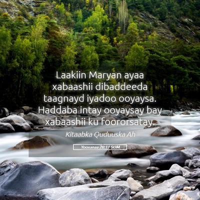 Picture 05 - Yooxanaa 20:11 SOM - Laakiin Maryan ayaa xabaashii dibaddeeda taagnayd - Bible Verse Picture