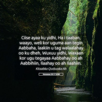 Picture 05 - Yooxanaa 20:17 SOM - Ciise ayaa ku yidhi, Ha i taaban, waayo, weli kor - Bible Verse Picture