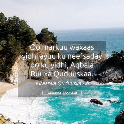 Picture 05 - Yooxanaa 20:22 SOM - Oo markuu waxaas yidhi ayuu ku neefsaday oo ku - Bible Verse Picture