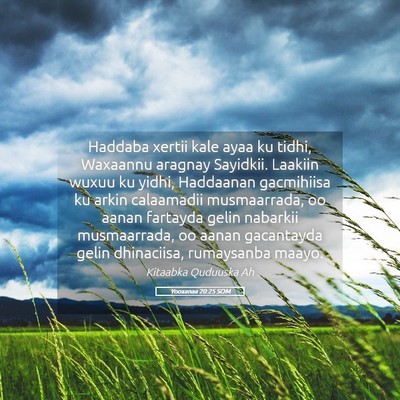 Picture 05 - Yooxanaa 20:25 SOM - Haddaba xertii kale ayaa ku tidhi, Waxaannu - Bible Verse Picture