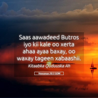 Picture 05 - Yooxanaa 20:3 SOM - Saas aawadeed Butros iyo kii kale oo xerta ahaa - Bible Verse Picture