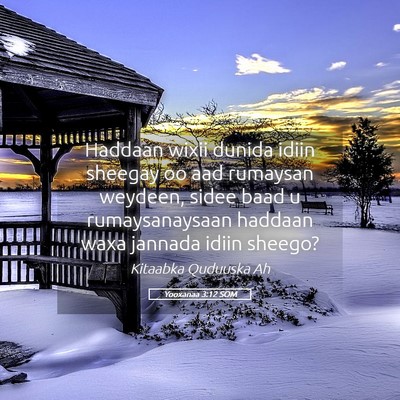 Picture 05 - Yooxanaa 3:12 SOM - Haddaan wixii dunida idiin sheegay oo aad - Bible Verse Picture