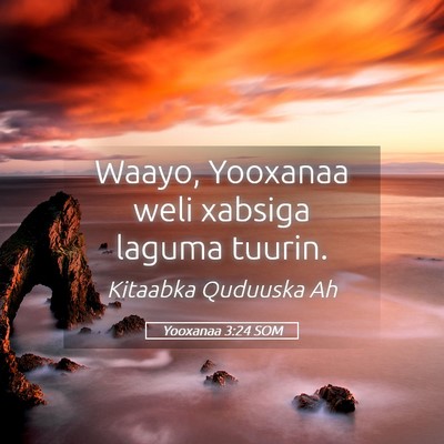 Picture 05 - Yooxanaa 3:24 SOM - Waayo, Yooxanaa weli xabsiga laguma - Bible Verse Picture