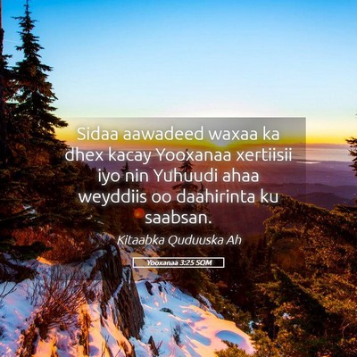 Picture 05 - Yooxanaa 3:25 SOM - Sidaa aawadeed waxaa ka dhex kacay Yooxanaa - Bible Verse Picture