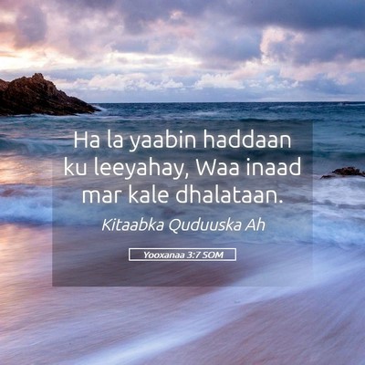 Picture 05 - Yooxanaa 3:7 SOM - Ha la yaabin haddaan ku leeyahay, Waa inaad mar - Bible Verse Picture