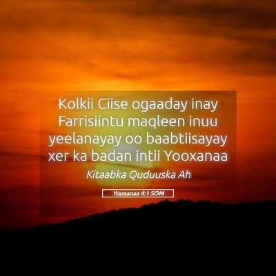 Picture 05 - Yooxanaa 4:1 SOM - Kolkii Ciise ogaaday inay Farrisiintu maqleen - Bible Verse Picture