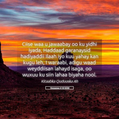 Picture 05 - Yooxanaa 4:10 SOM - Ciise waa u jawaabay oo ku yidhi iyada, Haddaad - Bible Verse Picture