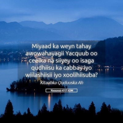 Picture 05 - Yooxanaa 4:12 SOM - Miyaad ka weyn tahay awowahayagii Yacquub oo - Bible Verse Picture