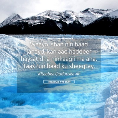 Picture 05 - Yooxanaa 4:18 SOM - Waayo, shan nin baad lahayd, kan aad haddeer - Bible Verse Picture