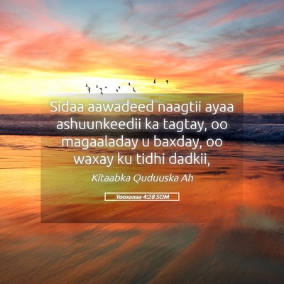 Picture 05 - Yooxanaa 4:28 SOM - Sidaa aawadeed naagtii ayaa ashuunkeedii ka - Bible Verse Picture