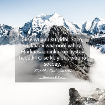 Picture 05 - Yooxanaa 4:50 SOM - Ciise wuxuu ku yidhi, Soco, wiilkaagii waa nool - Bible Verse Picture