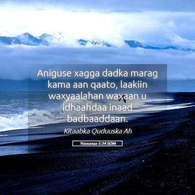 Picture 05 - Yooxanaa 5:34 SOM - Aniguse xagga dadka marag kama aan qaato, laakiin - Bible Verse Picture