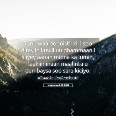 Picture 05 - Yooxanaa 6:39 SOM - Tanu waa doonistii kii i soo diray in kuwii uu - Bible Verse Picture
