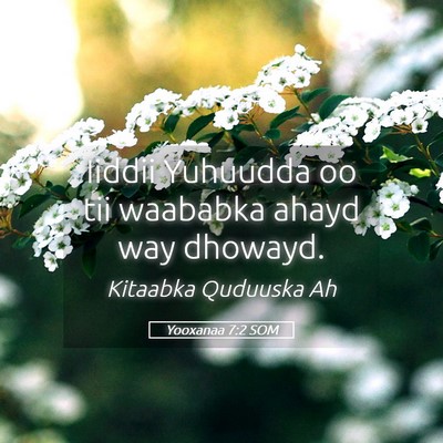 Picture 05 - Yooxanaa 7:2 SOM - Iiddii Yuhuudda oo tii waababka ahayd way - Bible Verse Picture