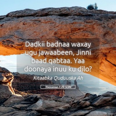 Picture 05 - Yooxanaa 7:20 SOM - Dadkii badnaa waxay ugu jawaabeen, Jinni baad - Bible Verse Picture