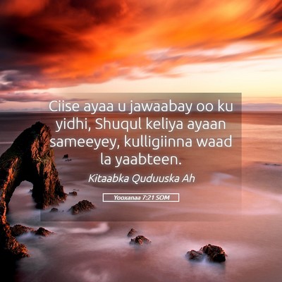 Picture 05 - Yooxanaa 7:21 SOM - Ciise ayaa u jawaabay oo ku yidhi, Shuqul keliya - Bible Verse Picture