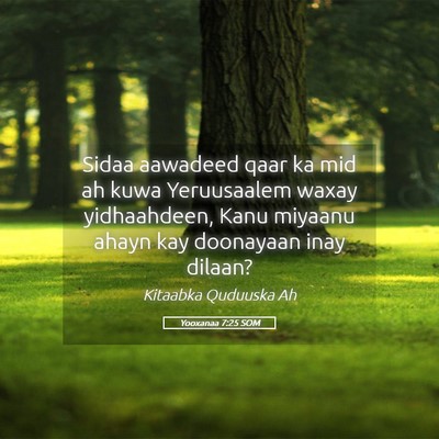 Picture 05 - Yooxanaa 7:25 SOM - Sidaa aawadeed qaar ka mid ah kuwa Yeruusaalem - Bible Verse Picture